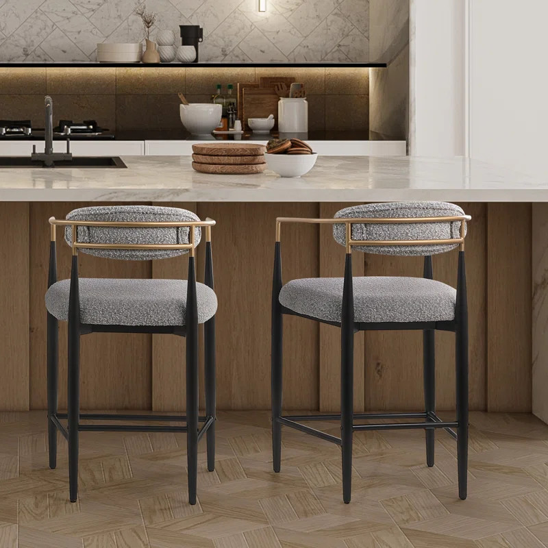 Amerson Upholstered 25.8" Counter Stool,Modern Sleek Bar Chair (Set of 2) | Wayfair North America