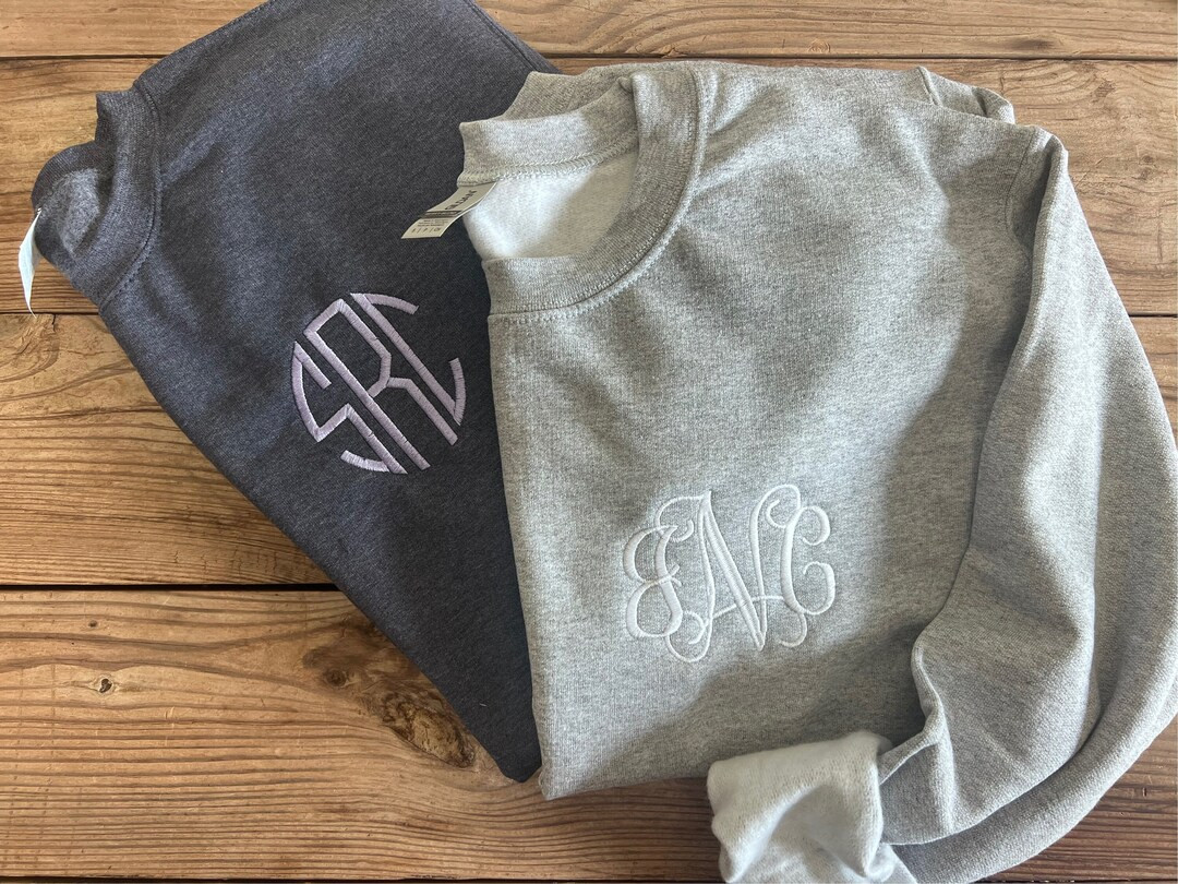 Embroidered Personalized Monogram Sweatshirt, Monogrammed Crewneck, Personalized Sweater, Gifts f... | Etsy (US)
