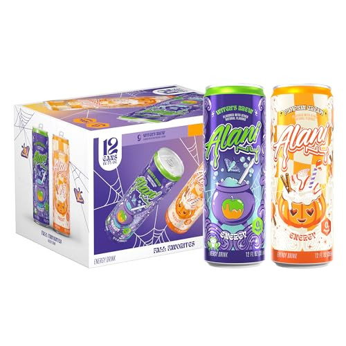 Alani Nu VARIETY PACK - WITCH'S BREW & PUMPKIN CREAM Sugar Free, Low Calorie Energy Drinks, 200mg Caffeine, Antioxidants, Biotin B Vitamins, Zero Sugar, 15 Calories or Less, 12 Fl Oz Cans (12 Pack) | Amazon (US)