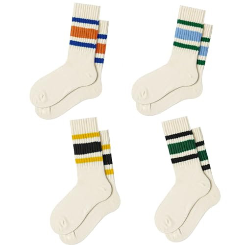 Retro Striped Crew Socks Tube Socks
        Fun Novelty, Sporty, Cotton, Casual, Calf, For Women | Amazon (US)
