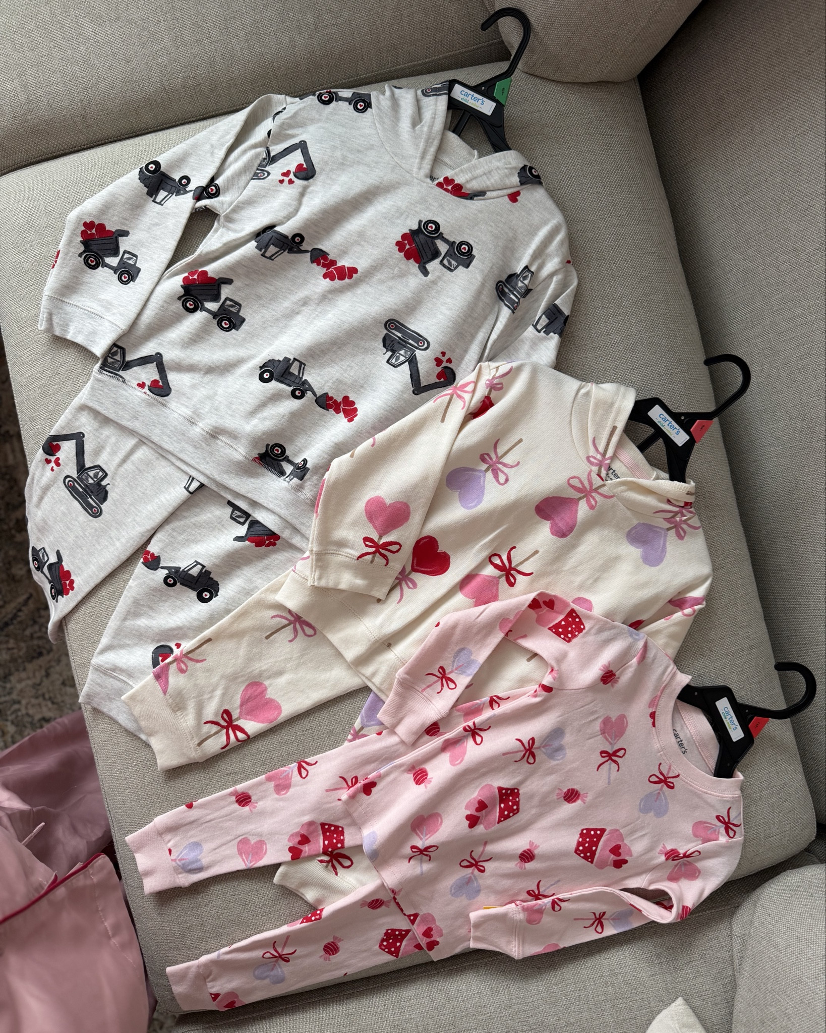 Cutest Valentine’s Day sets and PJs for the kids! Ollie loves these trucks and hearts!! Glad to find a cute set for a boy. Also ordered him blue dinosaur pajamas with red hearts 🩵 will link to everything! 

#LTKmomlife #LTKFindsUnder50 #LTKKids