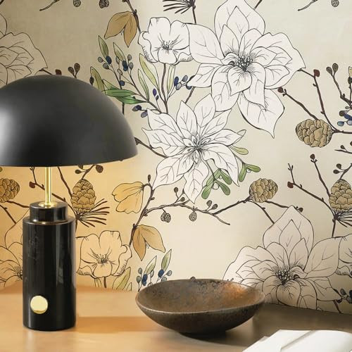 Safiyya Peel and Stick Wallpaper Floral Contact Paper Vintage Flower Wallpaper Boho Removable Wallpaper Decorative Self Adhesive Contact Paper for Walls Vinyl Roll 118in x16.14in | Amazon (US)