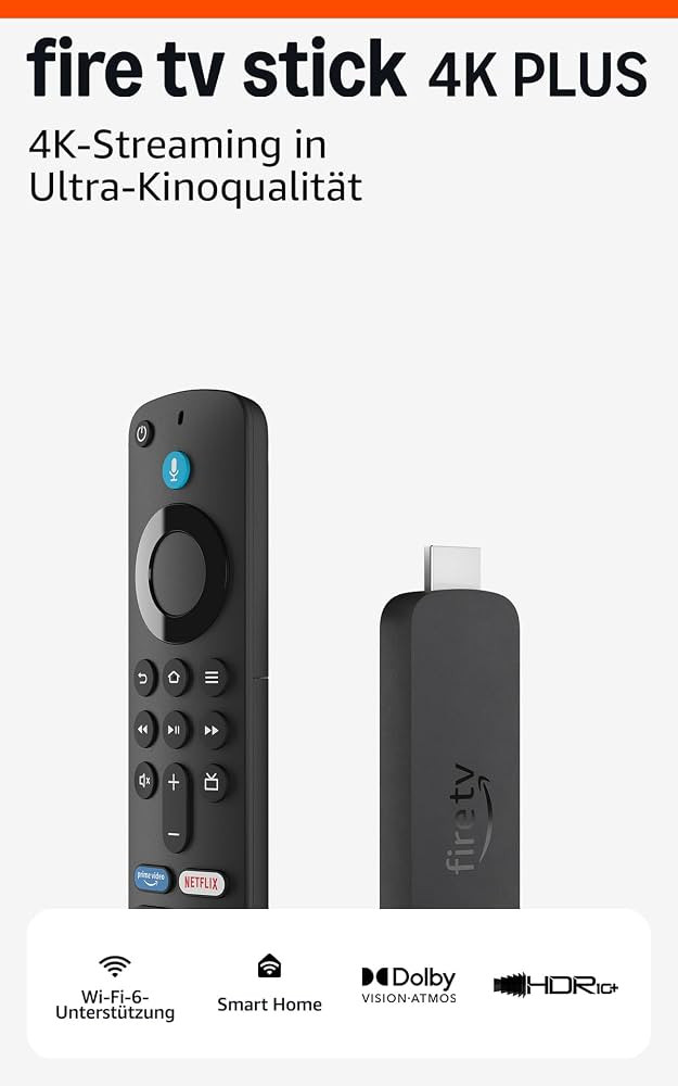 Amazon Fire TV Stick 4K Plus, mit Unterst\u00fctzung f\u00fcr Wi-Fi 6 sowie Streaming in Dolby Vi... | Amazon (DE)