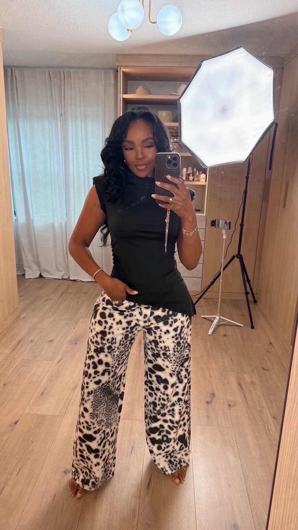 Scroll to shop!! ✨ Leopard print pants instantly upgrade a basic black fitted top, making the look feel thoughtful and on-trend. 

Perfect for casual outings, brunch, dinner plans, or elevated everyday wear.

#LTKootd #LTKPetite #LTKgrwm