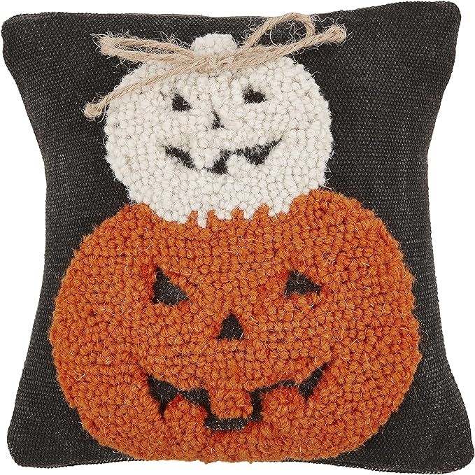 Mud Pie Halloween Mini Hook Pillow, Two Pumpkin | Amazon (US)