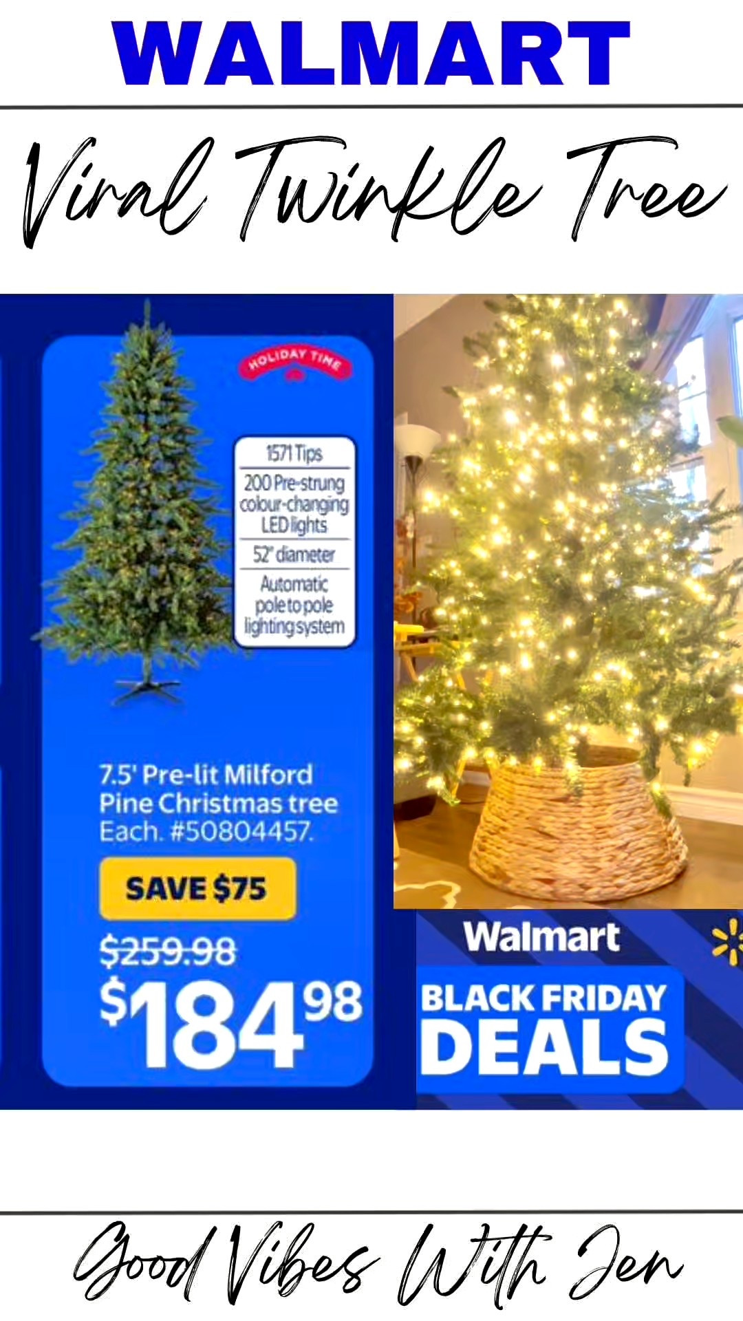 🚨 WALMART BLACK FRIDAY DEALS  ARE LIVE!! My VIRAL Walmart Twinkle Christmas tree is part of Walmart’s Black Friday deals — the perfect statement piece for a chic, festive glow at a FRACTION of the cost of other VIRAL TREES!! 
🚨 These move fast - HIGH SELL OUT RISK - check out my other LTK posts for lots more available Walmart trees! 

#LTKHoliday #LTKCyberWeek #LTKHome