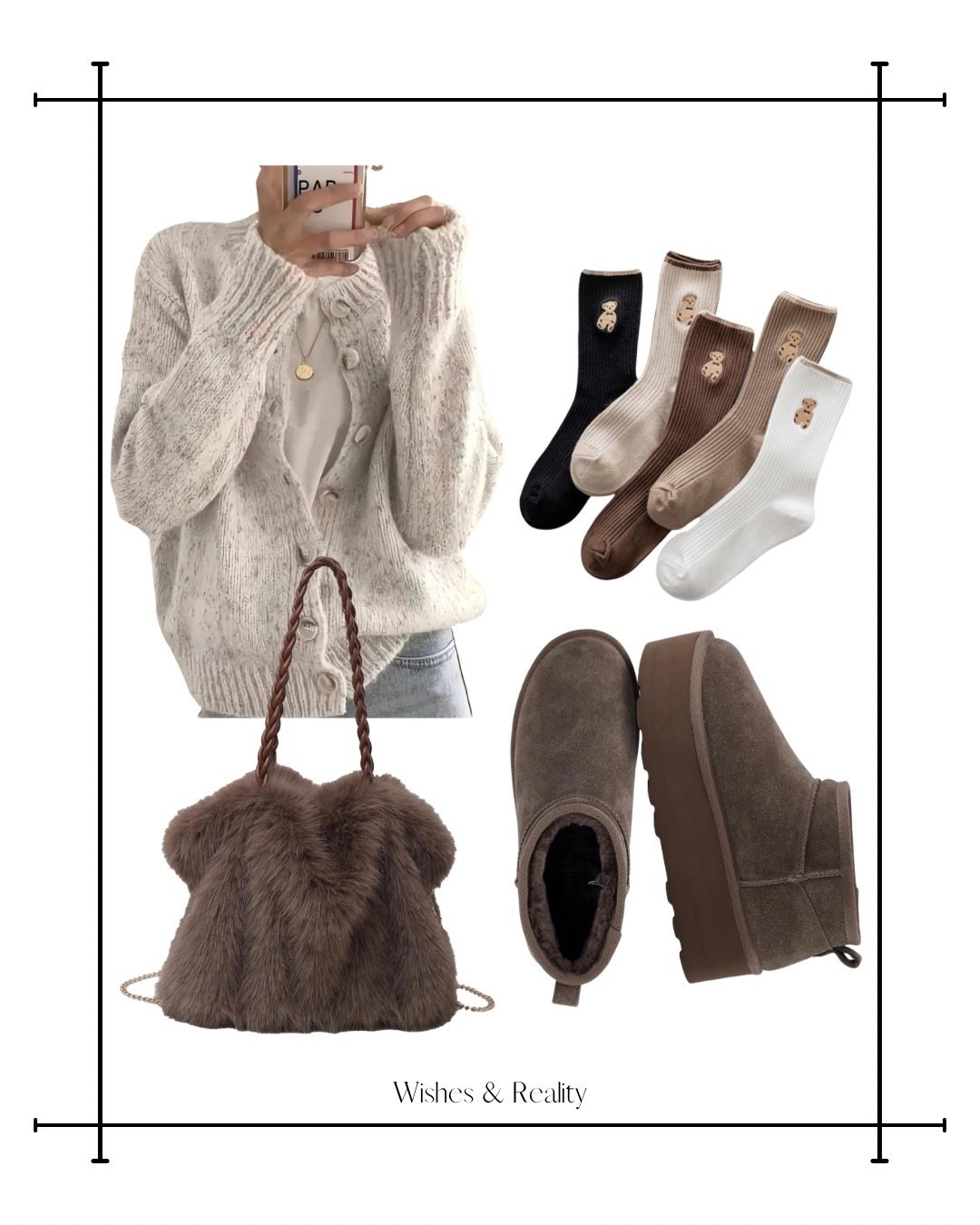 Cozy winter outfit from Amazon 
Teddy bear sock, faux fur tote, look for less , shearling boots 

#LTKootd #LTKFindsUnder50 #LTKSeasonal