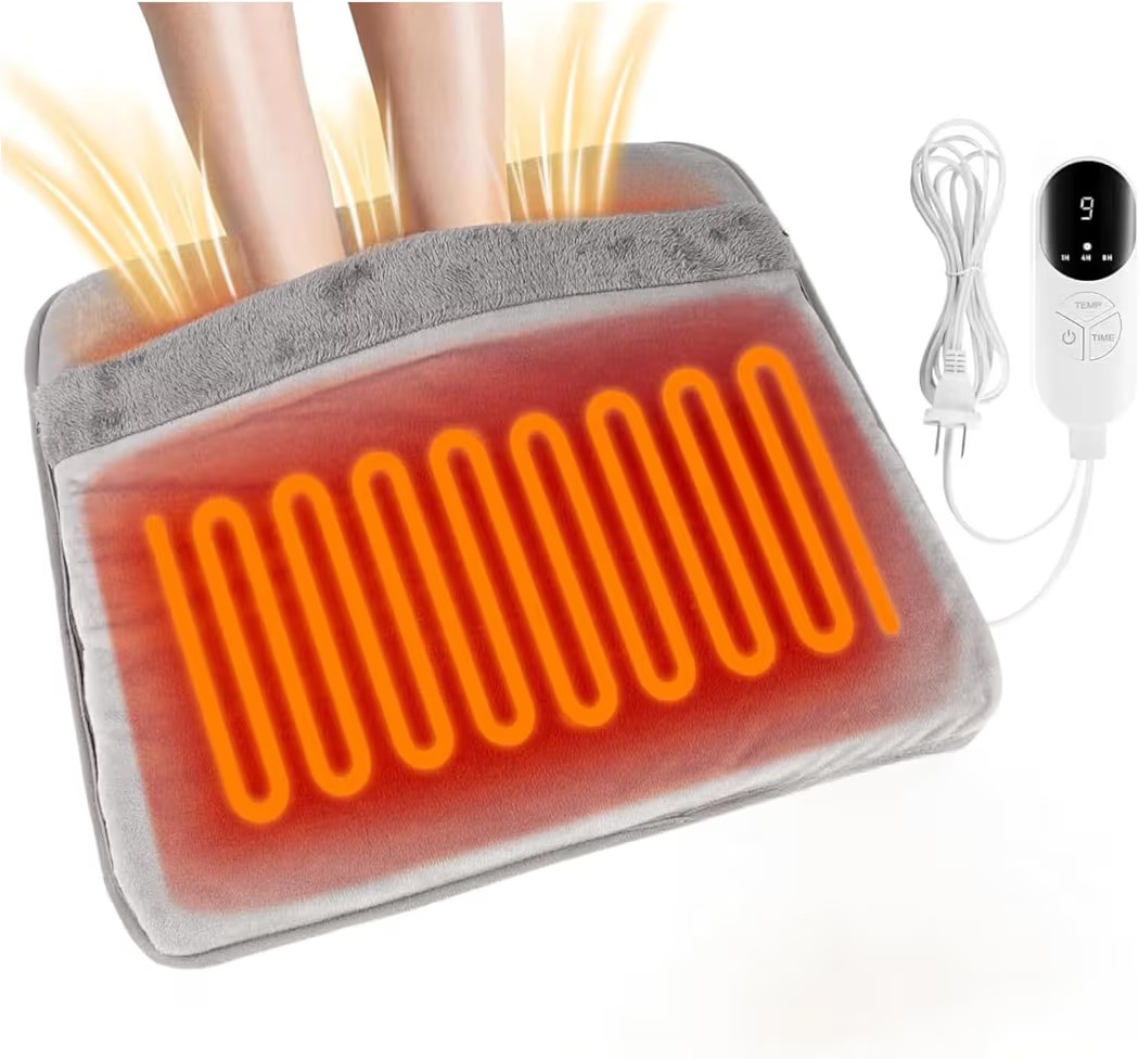 Electric Heated Foot Warmer for Men and Women, Double Sided Foot Heating Pad with 9 Heat Levels &... | Amazon (US)