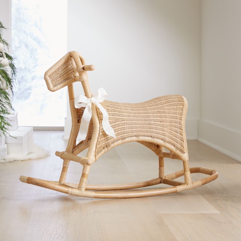 Rattan Rocking Horse for Toddlers + Reviews | Crate & Kids | Crate & Barrel