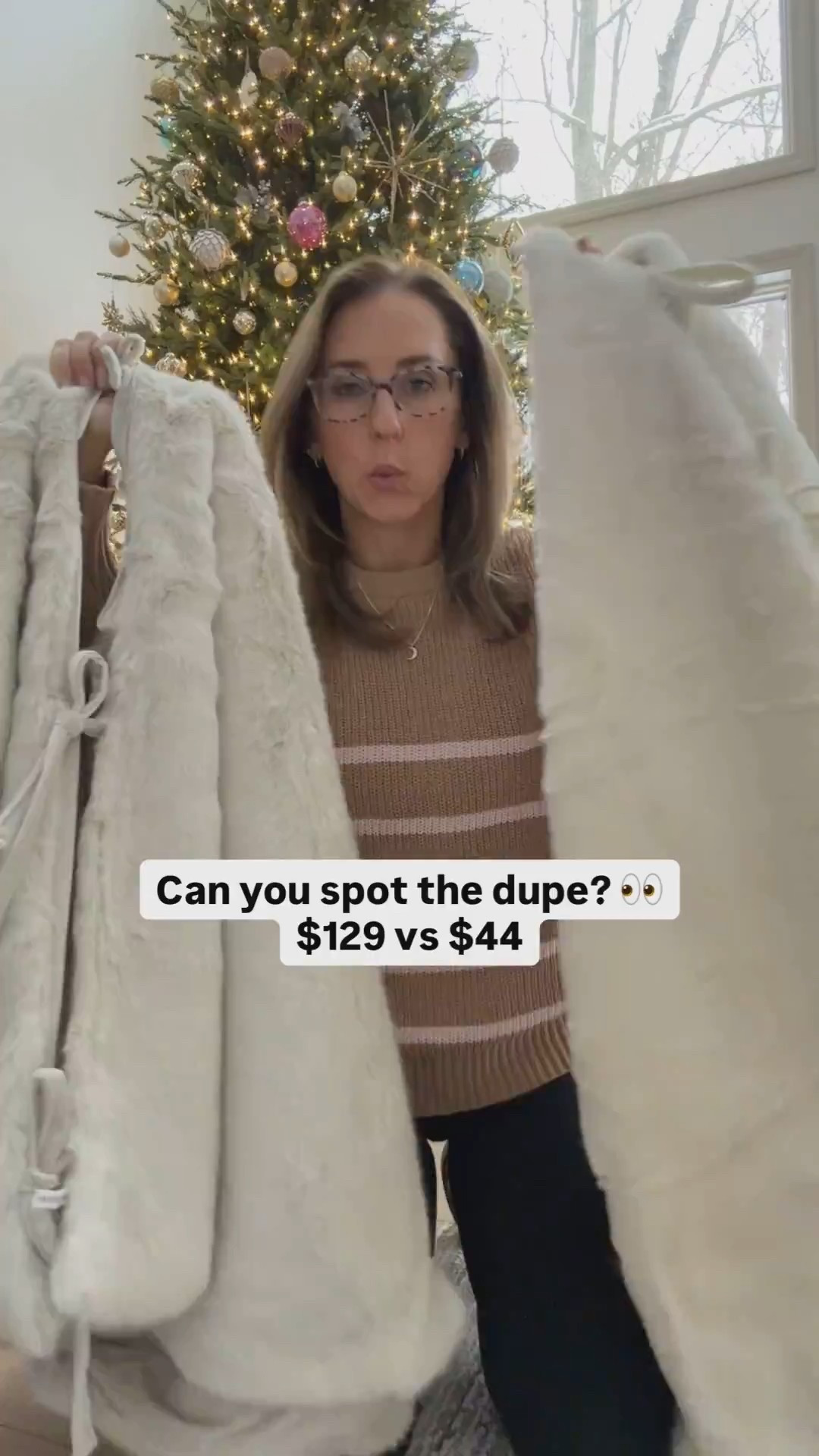 $129 vs $44! Can you tell which stunning tree skirt is which?! The smaller one is only $44 from
Home depot!! The other is $129 from pottery barn! Both linked here! They are sooo similar though, you guys! 

#LTKSeasonal #LTKFindsUnder50 #LTKHoliday