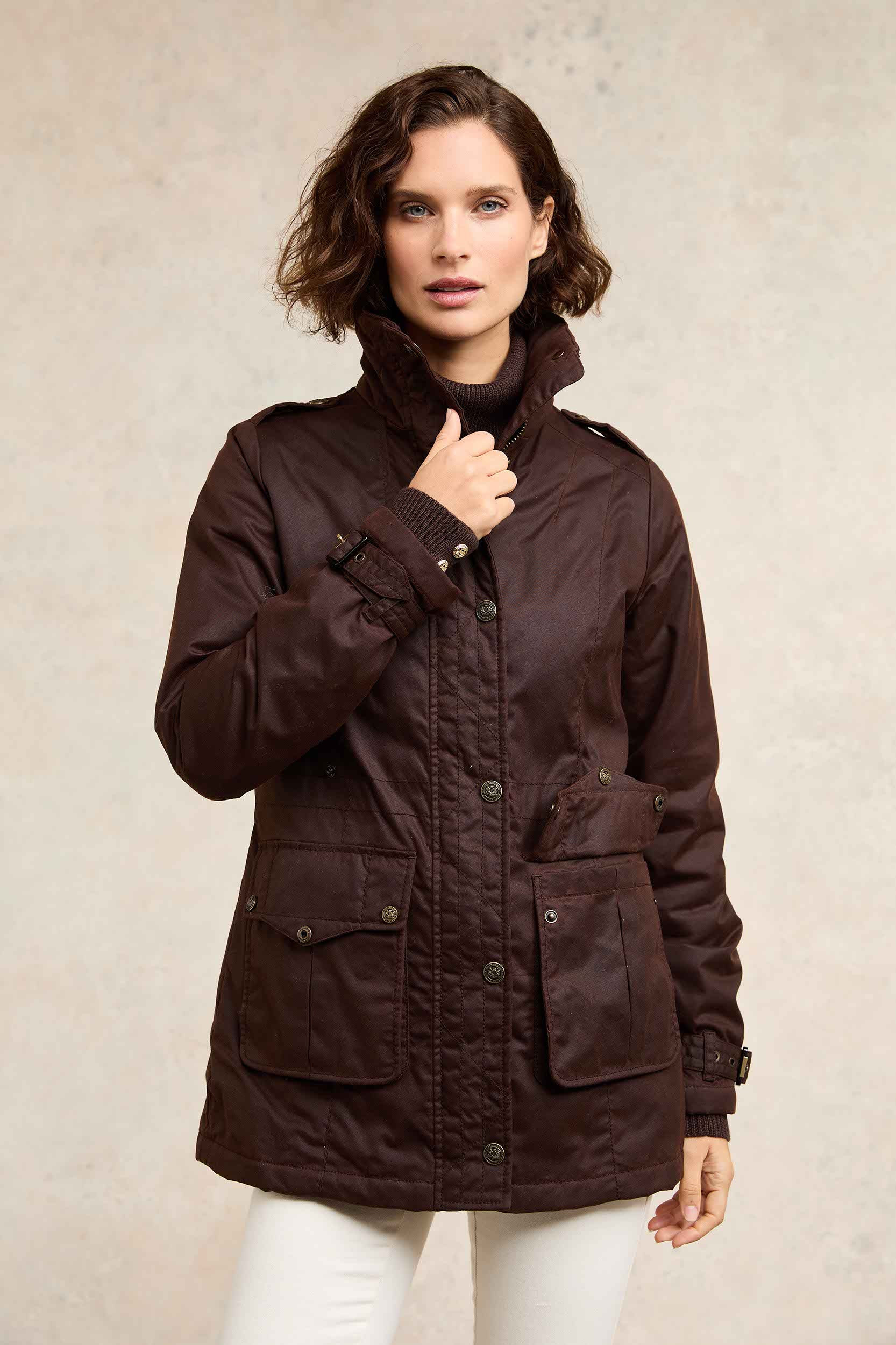 Durham Wax Jacket (Chocolate) | Holland Cooper