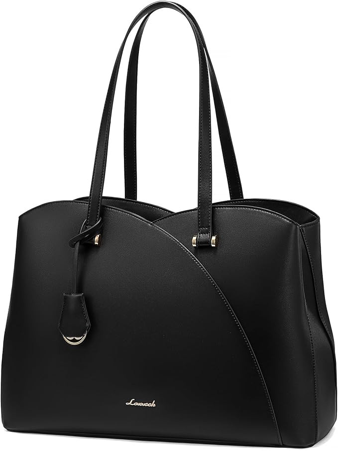 LOVEVOOK Laptop Tote Bag for Women, Work Bags Laptop Bag Teacher Tote Bag, Leather Computer Bag L... | Amazon (US)