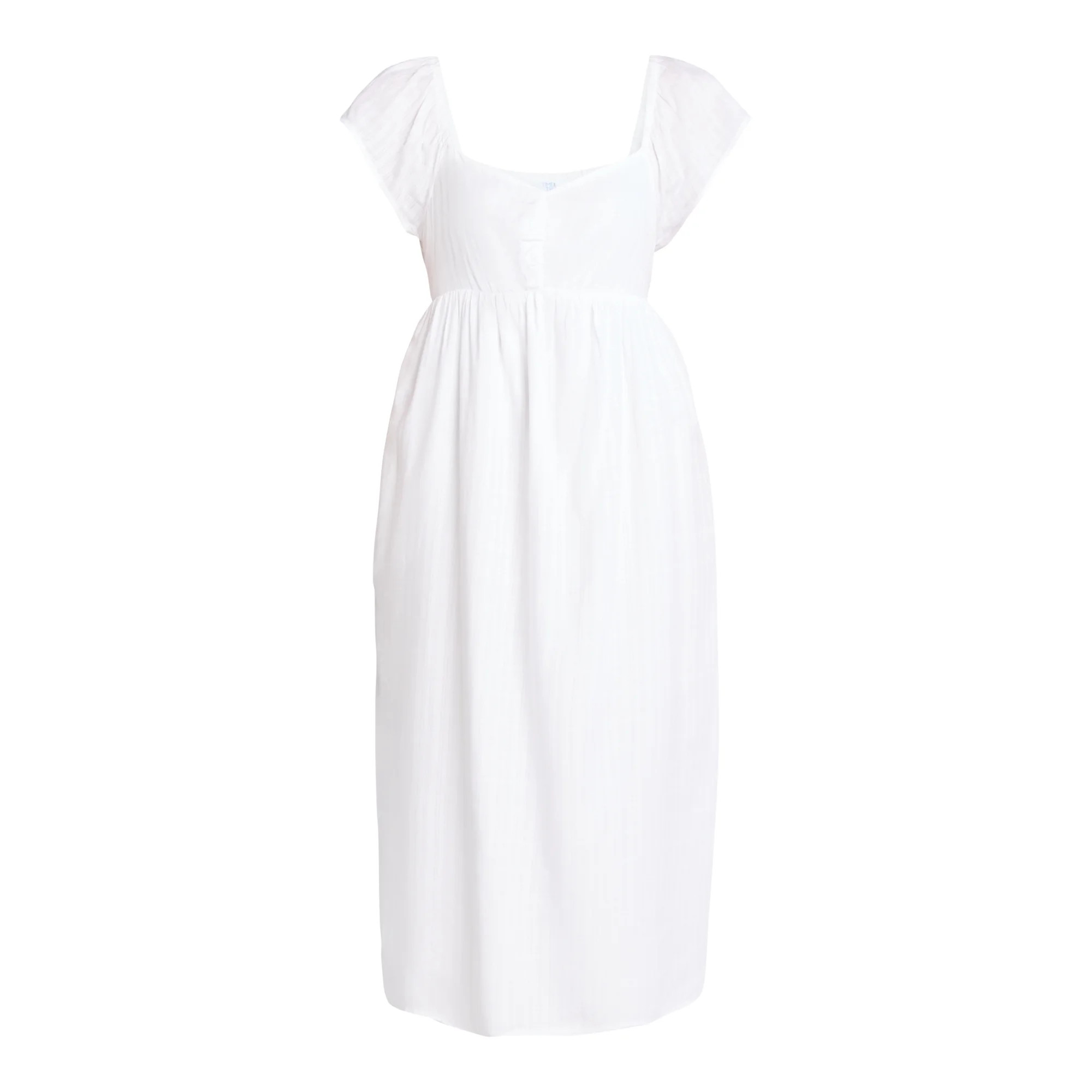 Time And Tru Women's and Women's Plus Midi Dress with Flutter Sleeves, Sizes XS-4X | Walmart (US)