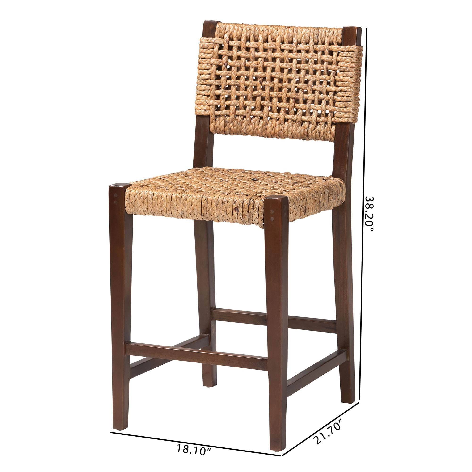 bali & pari Alise Handwoven Seagrass Counter Stool with Mahogany Wood Frame - Counter-Height Chai... | Amazon (US)