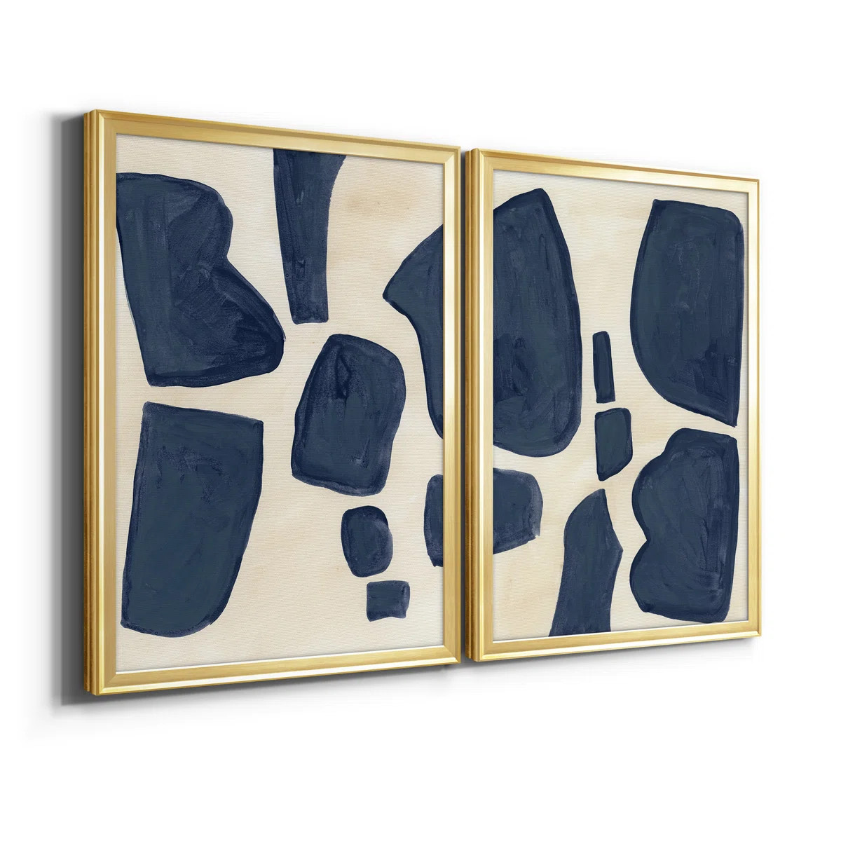 " Blue Pieces I " 2 - Pieces Painting Print (Set of 2) | Wayfair North America