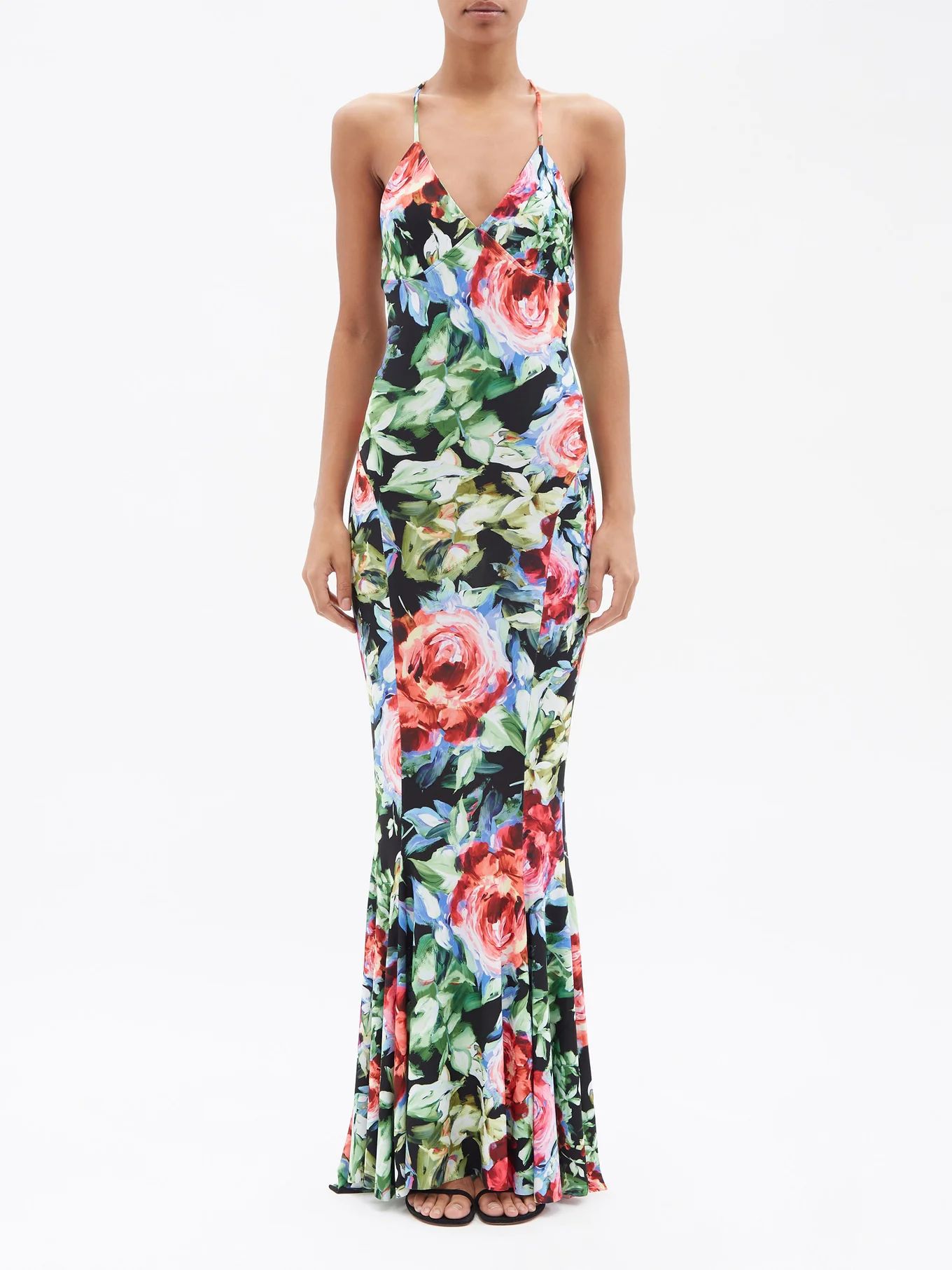 Floral-print fishtail-hem jersey maxi dress | Norma Kamali | Matches (US)