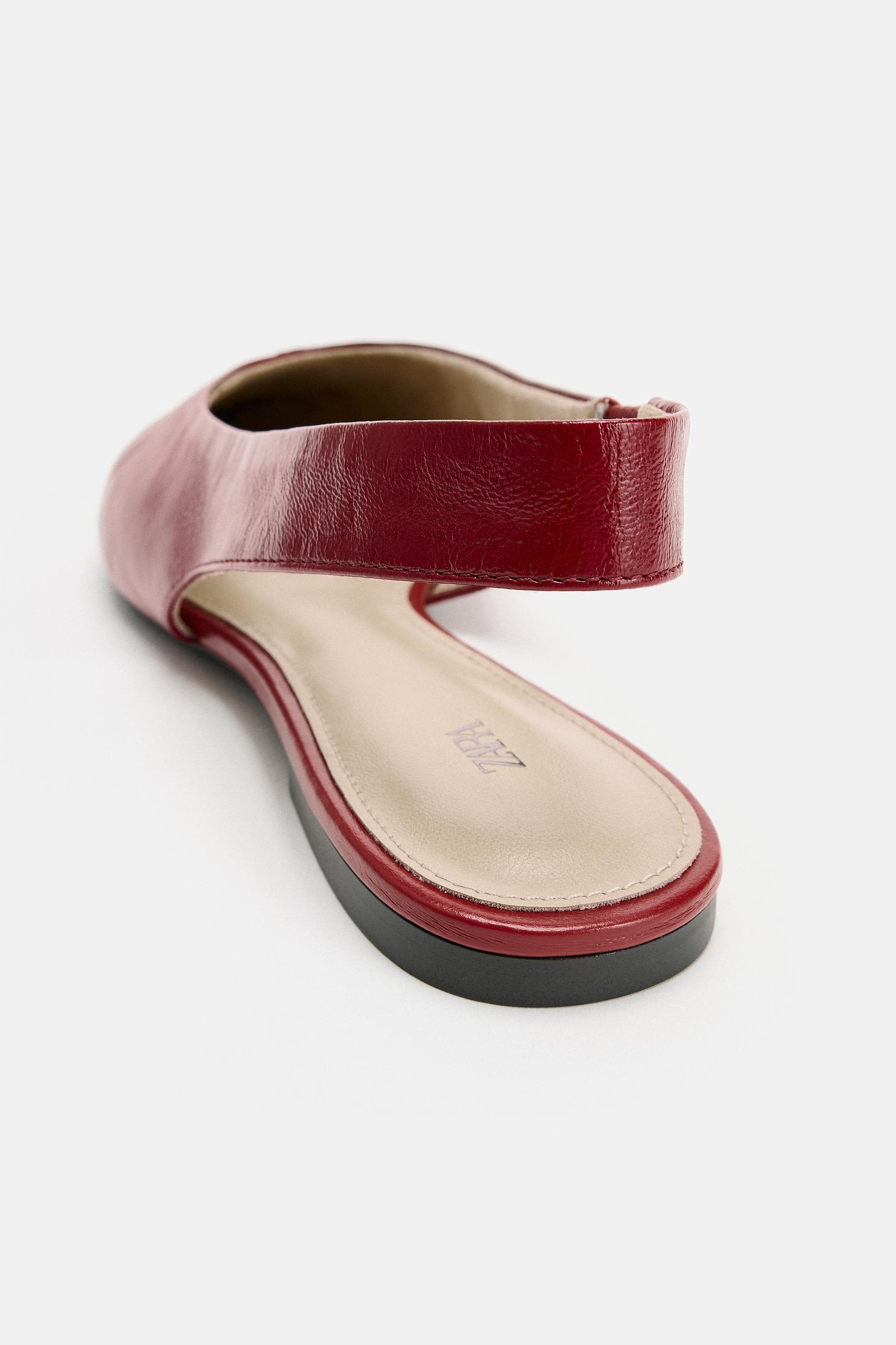LEATHER SLINGBACK SHOES | Zara UK
