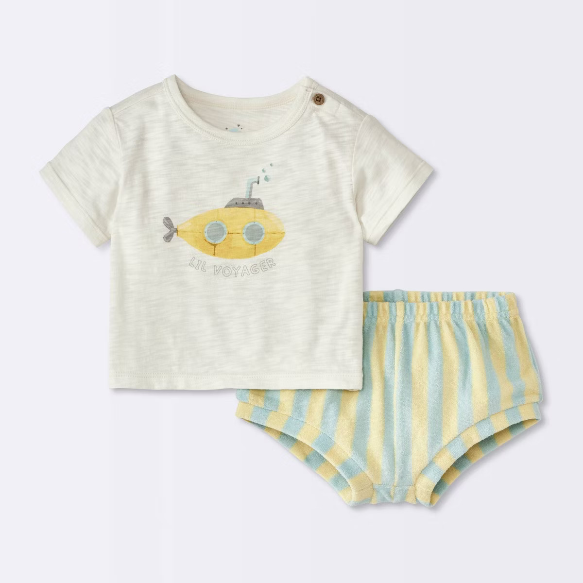 Baby Boys' Submarine T-Shirt & Bloomer Set - Cloud Island™ Yellow | Target