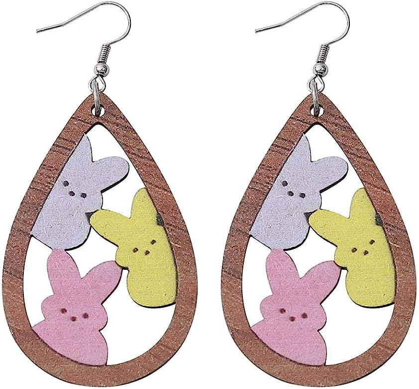 Cute Easter Rabbit Dangle Earrings for Women Lightweight Holiday Bunny Dangle Earrings Hollowout ... | Amazon (US)