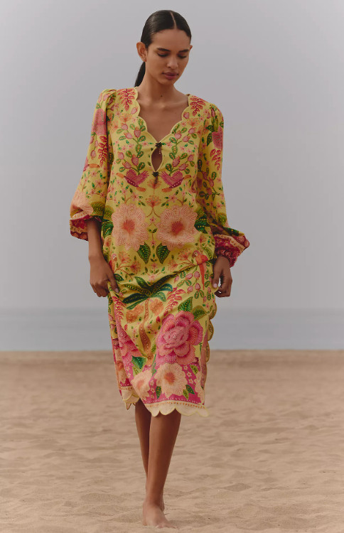 Farm Rio x Anthropologie Long-Sleeve Midi Dress Resort Wear Vacation 

 #LTKootd #LTKmomlife