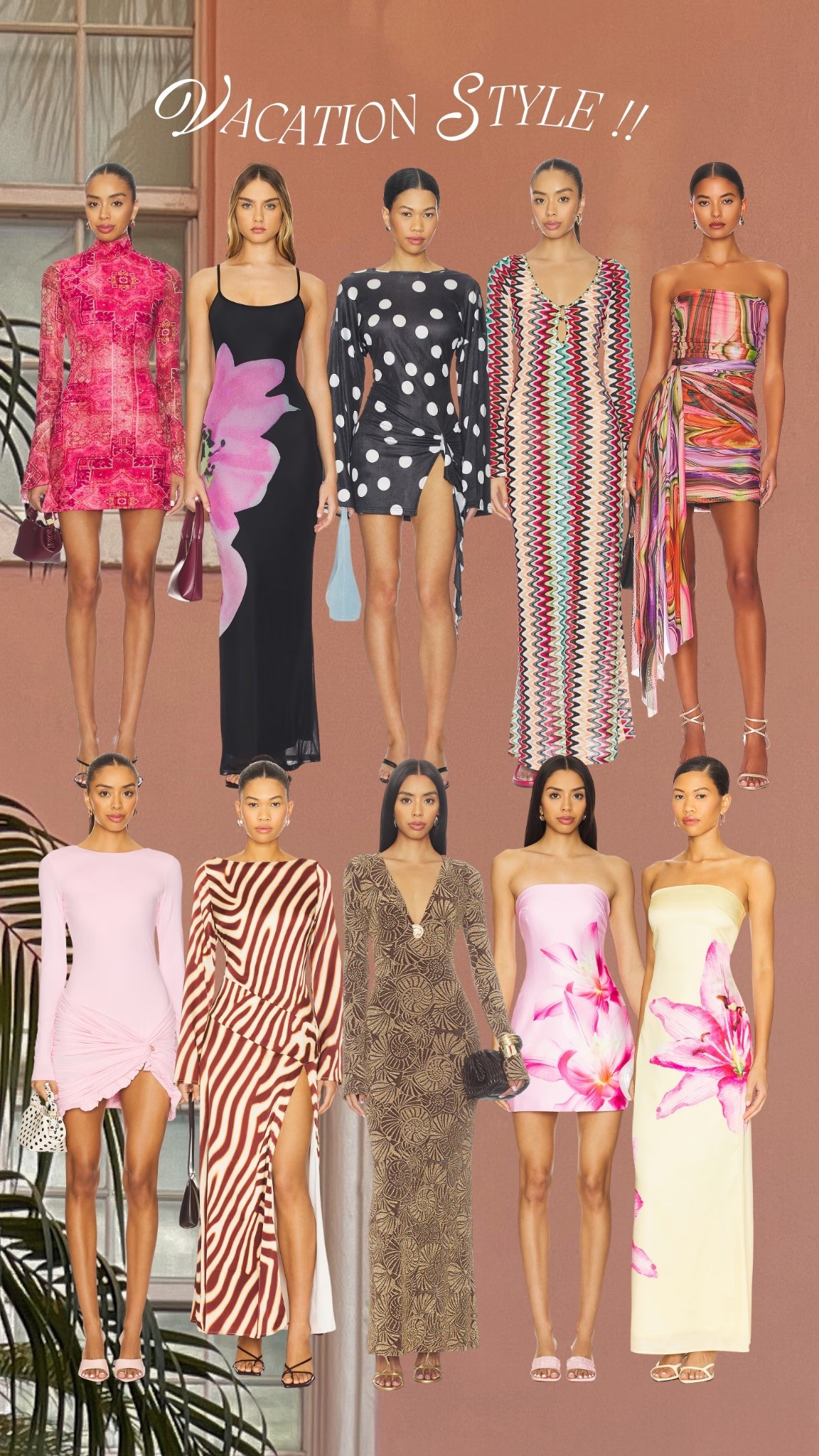 Vacation dresses from revolve! I bought the brown long sleeve with shell details in a medium it running reviews say - so excited about it! Perfect for vacation or a girls trip or bachelorette party  