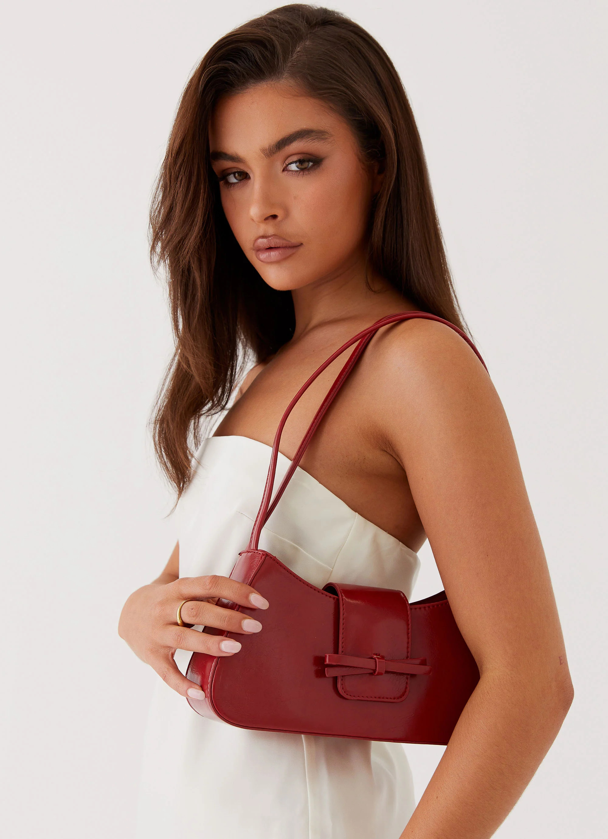Cara Bow Shoulder Bag - Red | Peppermayo (Global)