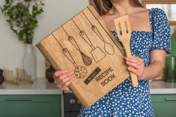 Personalized Recipe Book For Blank Recipe Cards Cookbook Binder for Mom Christmas Gift | Etsy (US)