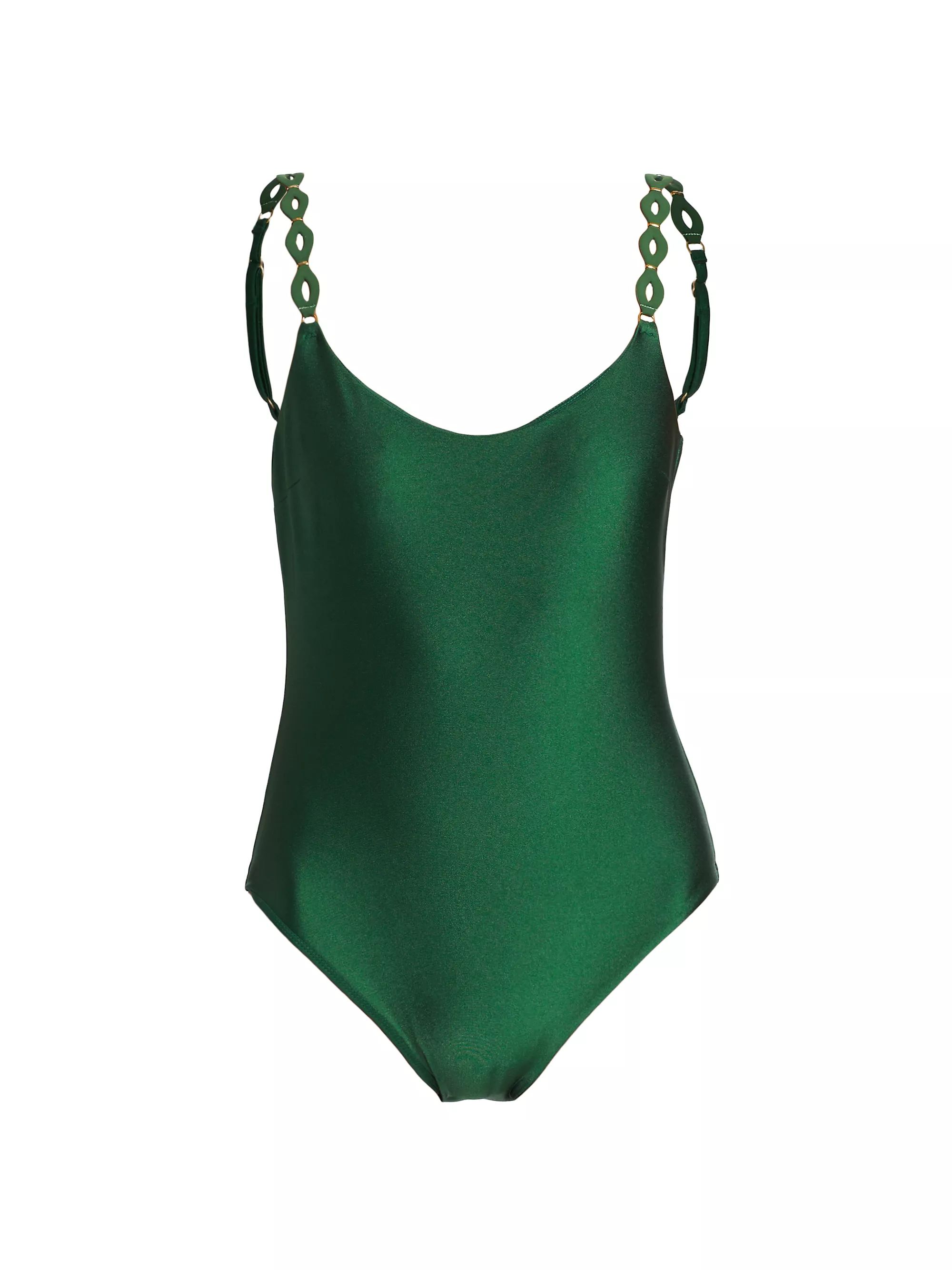 August Embellished-Strap One-Piece Swimsuit | Saks Fifth Avenue