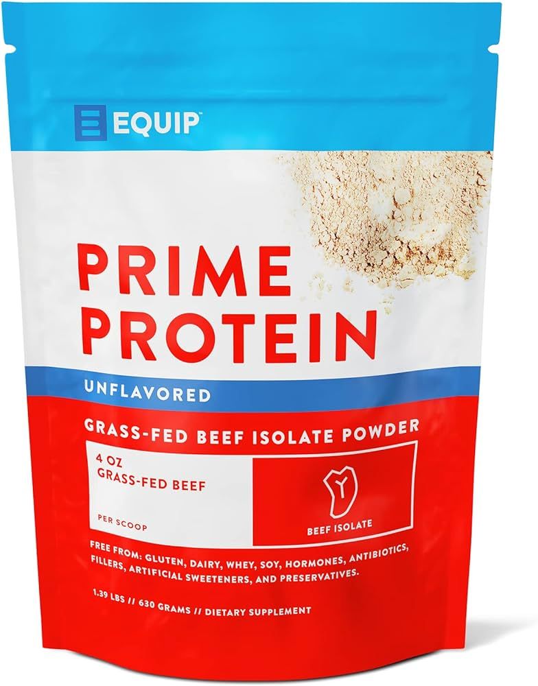 Equip Foods Prime Protein - Grass Fed Beef Protein Powder Isolate - Paleo and Keto Friendly, Glut... | Amazon (US)