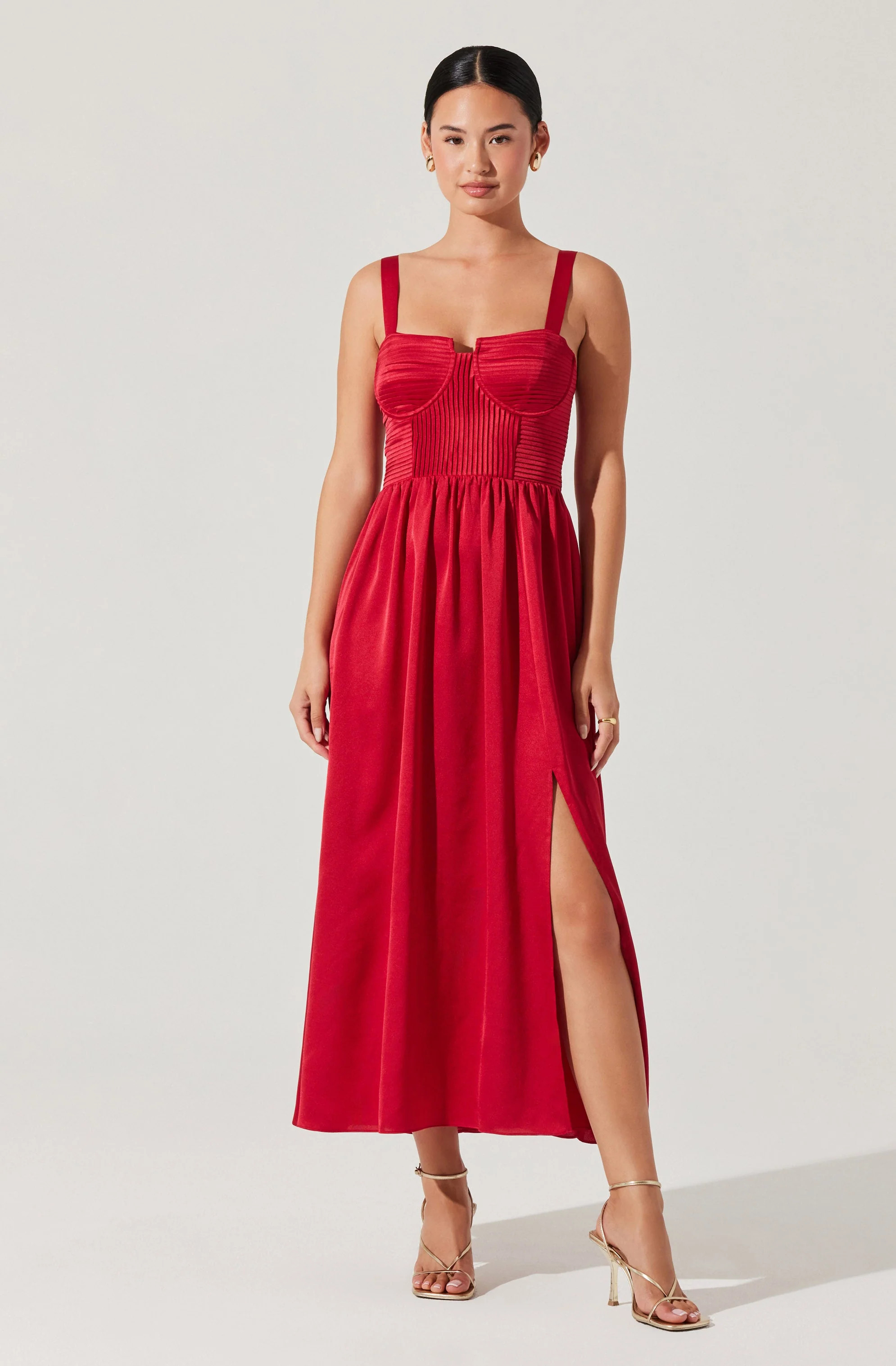 Pleated Bustier Midi Dress | ASTR The Label (US)
