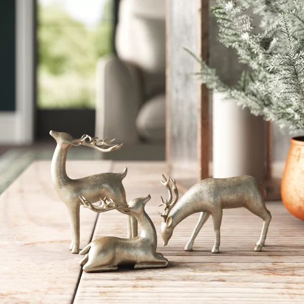 Reindeer Christmas Figurine Holiday Decor Set | Wayfair North America