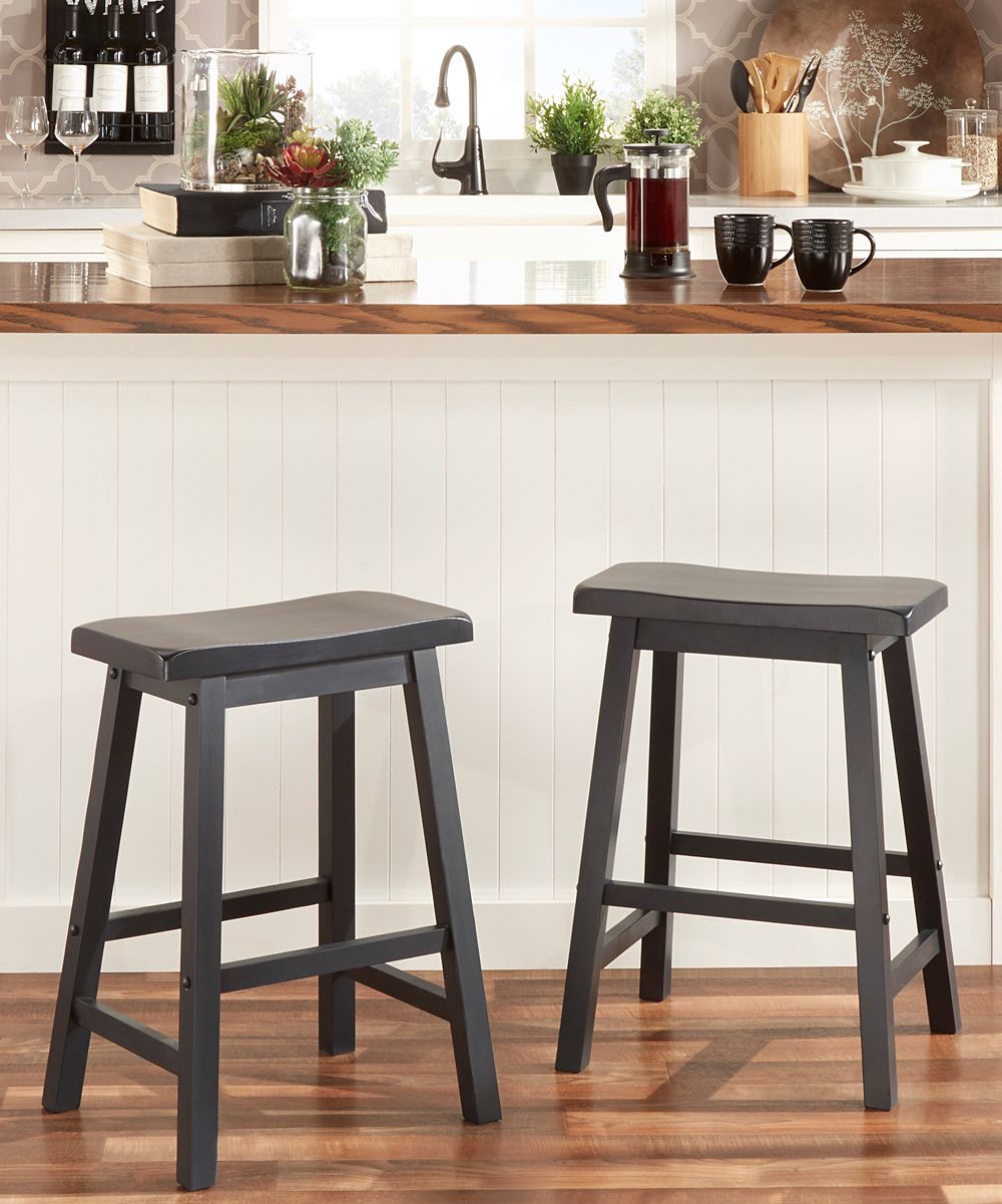 Black Erickson Saddle Stool - Set of Two | zulily