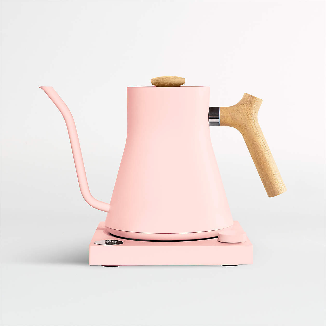 Fellow Stagg EKG Warm Pink Electric Pour-Over Tea Kettle with Maple Handle | Crate & Barrel | Crate & Barrel