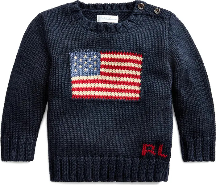 American Flag Cotton Crewneck Sweater | Nordstrom