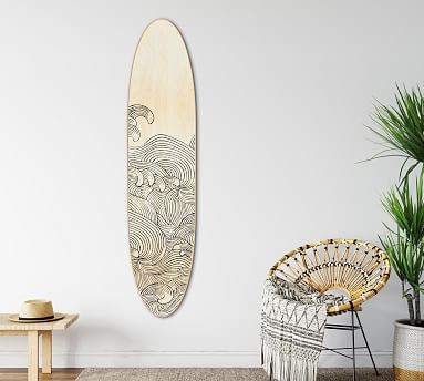 Wave Design Surfboard Wall Art | Pottery Barn (US)