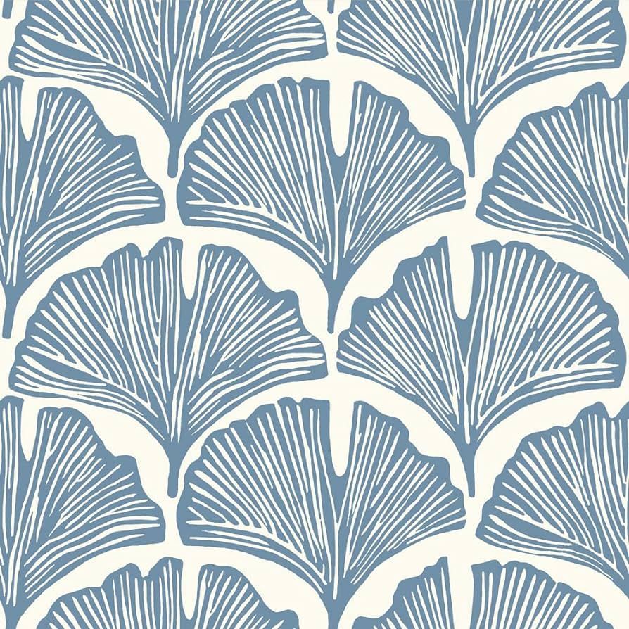 Tempaper x Novogratz Waverly Blue Feather Palm Removable Peel and Stick Wallpaper, 20.5 in X 16.5... | Amazon (US)