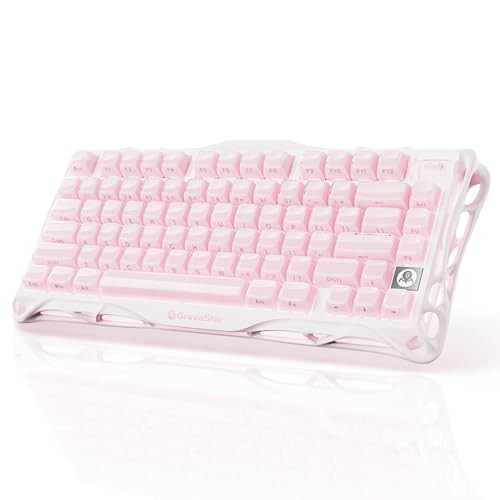 GravaStar Mercury K1 75% Pink Wireless Keyboard, Aluminum Alloy Exoskeleton Design Mechanical Gaming Keyboard, Gasket Hot-Swap Socket, Linear Switches, RGB Backlit | Amazon (US)