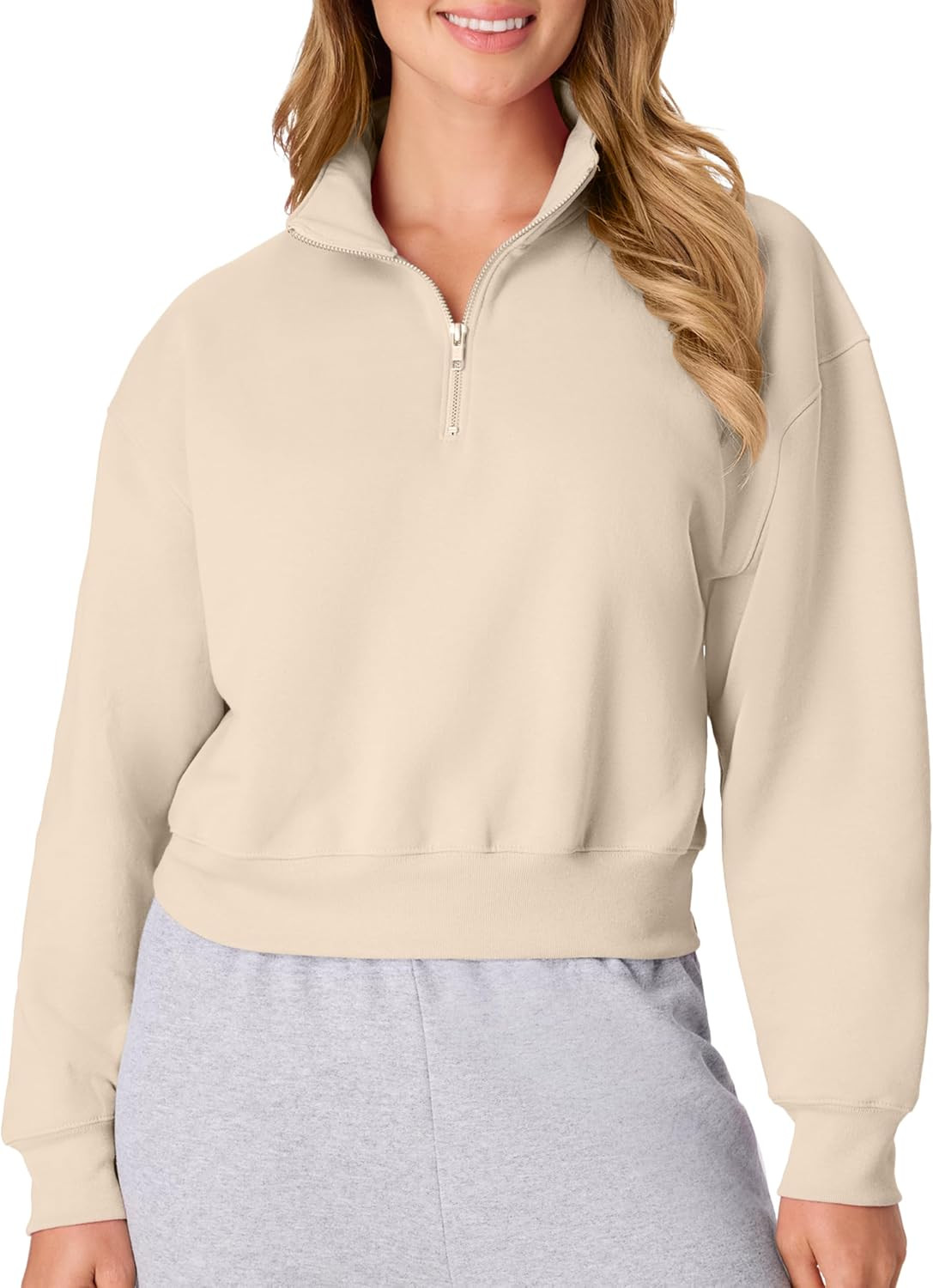 Hanes Women's EcoSmart Fleece Sweatshirt for Women, Soft Midweight - Full-Zip Hoodie, Sweatshirt, or 1/4 Zip | Amazon (US)