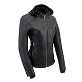 Milwaukee Leather MLL2545 Women's Lightweight Black Leather Jacket with Removable Hoodie - X-Large | Amazon (US)