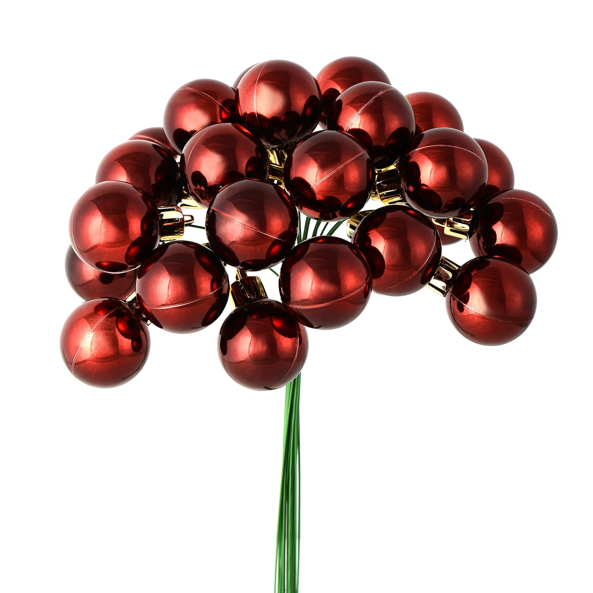 Vickerman 6" Burgundy Shiny Ball Ornament Christmas Pick, Pack of 2 | Walmart (US)