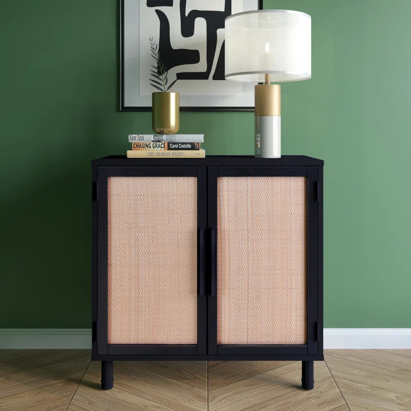 Delancey 2 Door Rattan Accent Cabinet | Wayfair North America