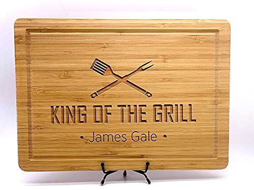 King of the Grill, Cutting Board, Personalized Cutting Boards for Men and Dad, Fathers Day or Dad... | Amazon (US)