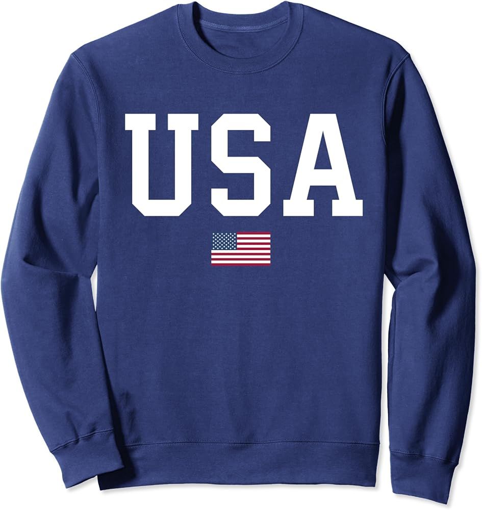 USA T Shirt Women Men Patriotic American Flag July 4th Sweatshirt | Amazon (US)