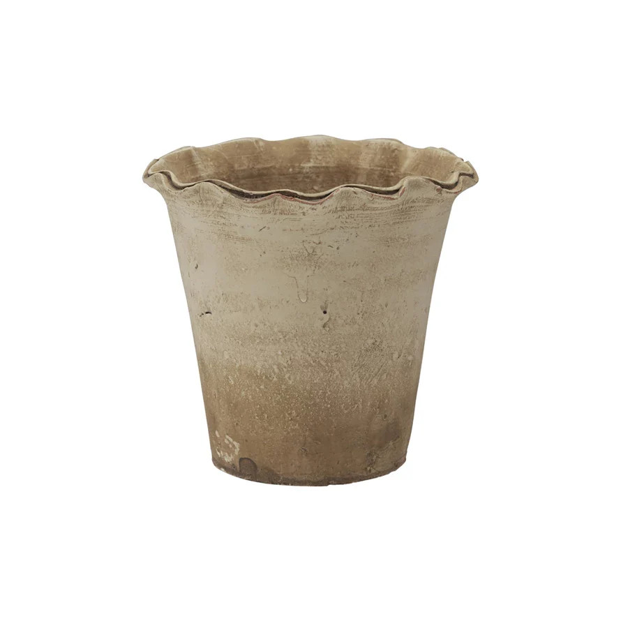 Terracotta Planter with Ruffled Edge | Cottage and Key