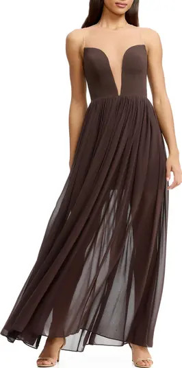 Dress the Population Eleanor Illusion Neck Gown | Nordstrom | Nordstrom