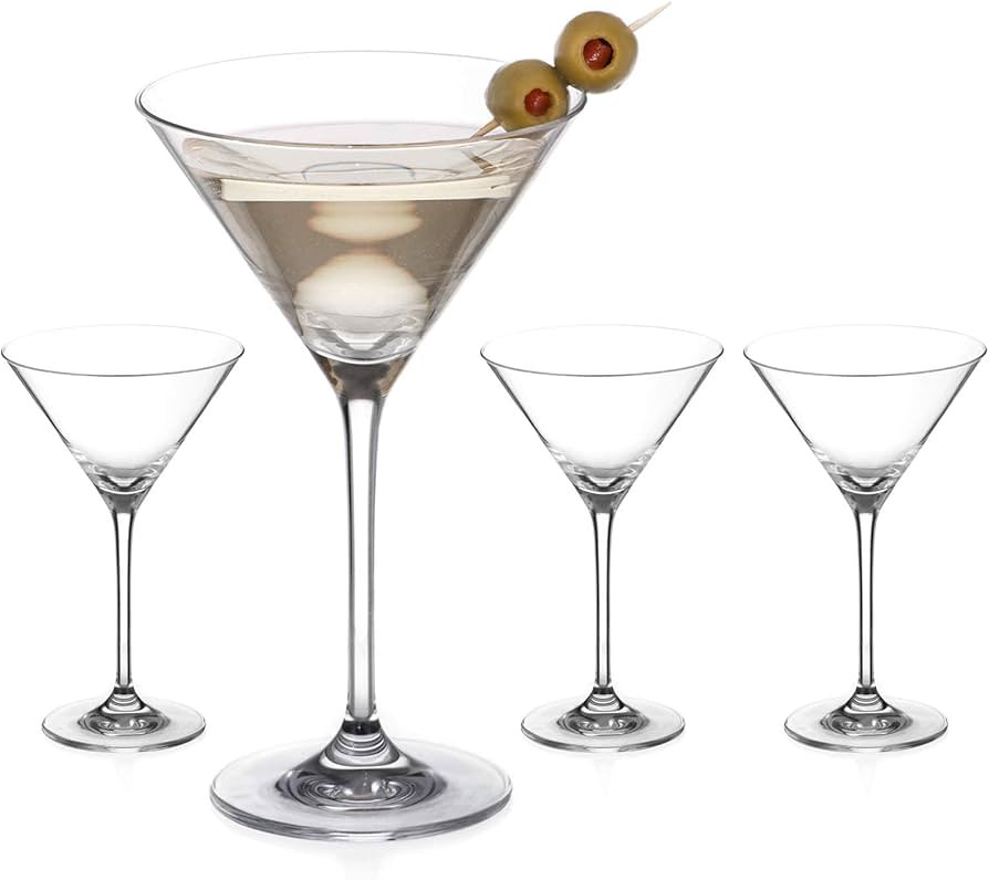 DIAMANTE Martini Prosecco Cocktail Glasses - ‘Auris’ Collection Undecorated Crystal – Set o... | Amazon (UK)