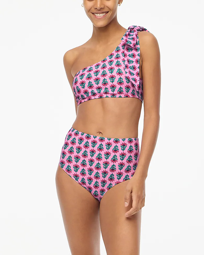 Printed high-waisted bikini bottom | J.Crew Factory