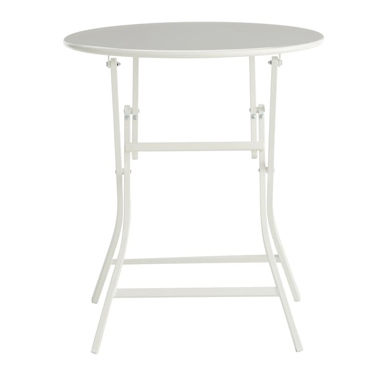 Providence Metal Patio Folding Table, White | At Home