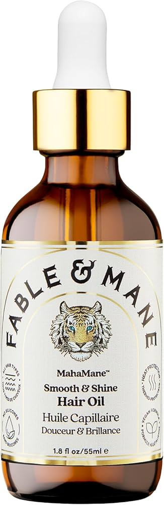 Fable and Mane MahaMane Smooth & Shine Hair Serum - Protective Oil Treatment for Dry, Damaged Hai... | Amazon (US)