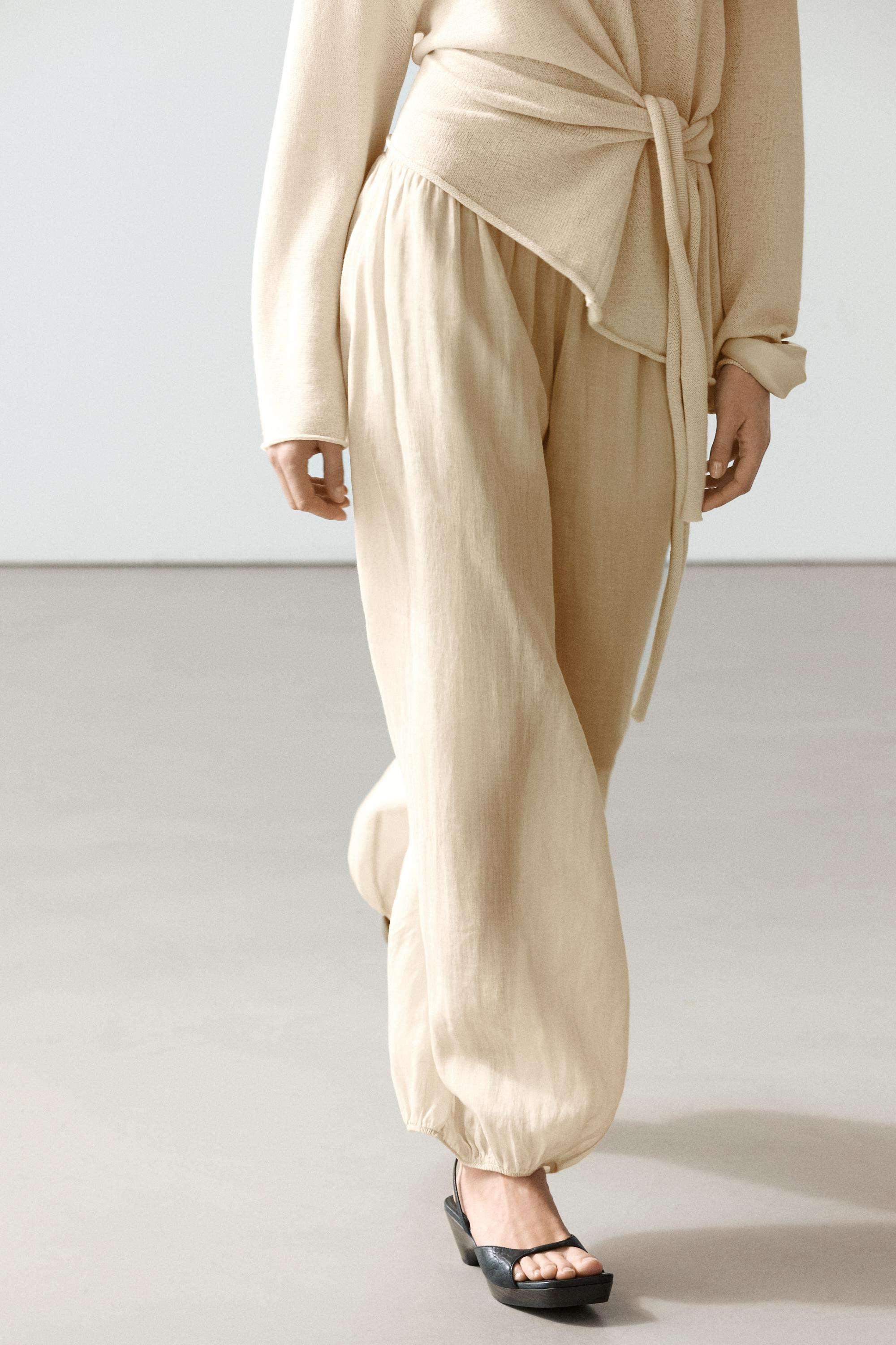 Fließende Pumphose aus Ramie | Massimo Dutti DE